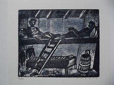 Esteban fekete holzschnitt - ,