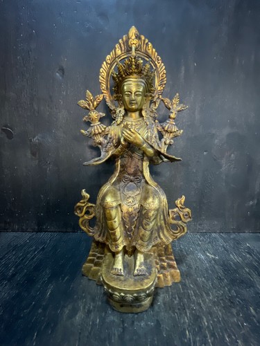 Rare nepali bronze - bronze, maitreya