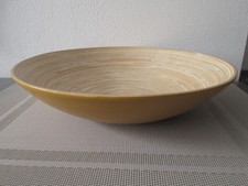 Ikea Rundlig Schale Servierschale Schüssel Bambus ocker gelb Landhaus Deko 30cm