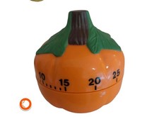1970er Eieruhr Kürbis orange mechanisch Alarm Timer voll funktionsfähig Germany