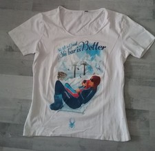 Spyder,Gr.S/T3/164,T-Shirt,weiß,Ski,Motiv,Damen,Teenager,Stretch, Neu 