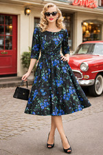 Rockabilly Kleid schwarz blau