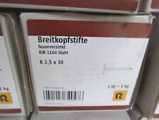 1Packung  Dachpappstifte 2,5x30mm  feuerverzinkt DIN1160 Stahl     Holzregal.