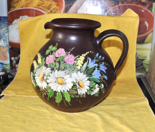 Terrakotta krug mit henkel - krug,