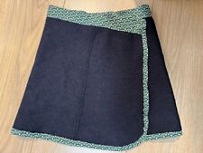 Rock Wickelrock Dunkelblau Wollstoff Handgenäht Unikat Dunkelblau 
