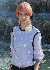 CHANEL Tunika/Shirt +Top/ Bluse 2 Teile Netz/Tüll Gr. S-M 