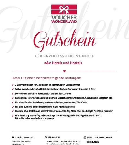 Hostel gutschein für - a&o,