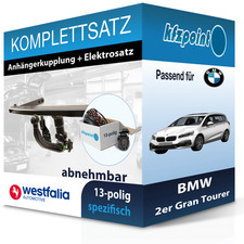 Für BMW 2er Gran Tourer 14- WESTFALIA Anhängerkupplung abnehmbar + 13polig neu