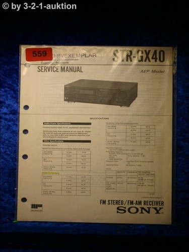 Sony service manual str - manual, gx40