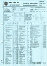 Datenblatt Einstelldaten Zenith INAT Vergaser Opel Admiral 28H 9276072A