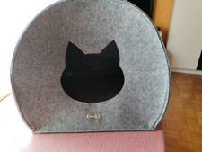 Katzen Haus Höhle indoor Fleece grau Zustand gut 46x47x40cm Schnäppchen