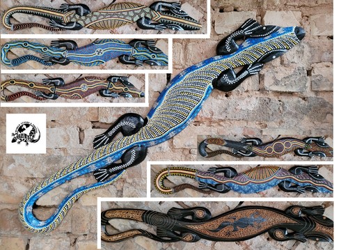Gecko aus holz wanddeko deko - gecko,