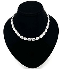 925/- Silberkette, Collier, Muster, 42 cm lang, 9 mm breit, guter Zustand