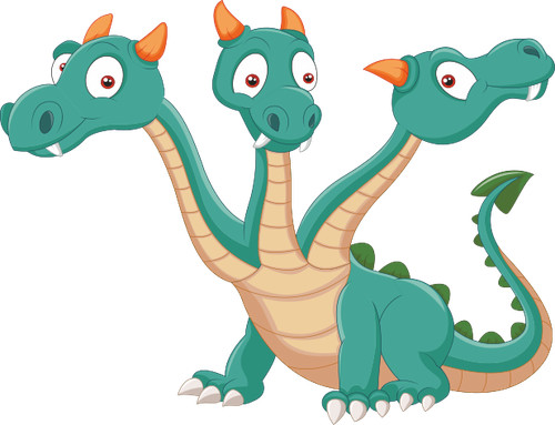 Aufkleber köpfiger drache - 3,