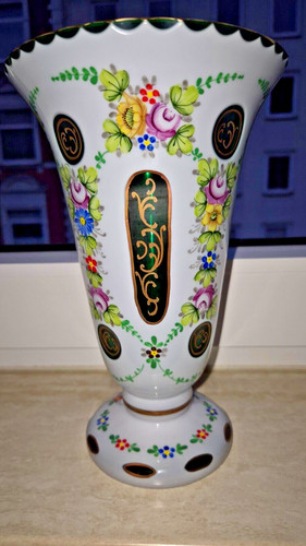 Bohemia überfangglas vase - Überfangglas,