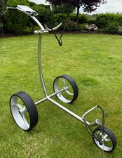 Tour Made Golftrolley Edelstahl 3-Rad Golf Push Trolley zerlegbar  