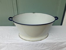 Große Emaille Wanne Vintage 76x53x31 cm alt mit Griffen Emailliert Waschwanne