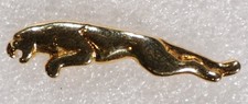 Jaguar Cat Pinback Button Gold