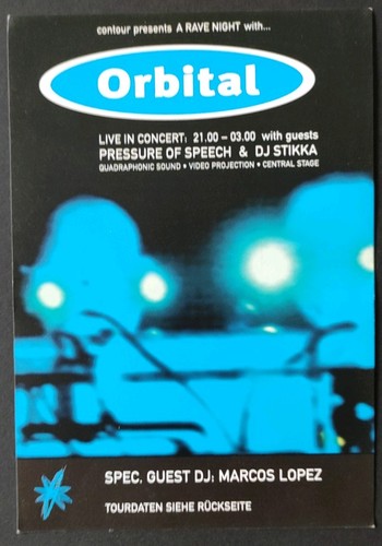 Orbital rave tour 1994 flyer - orbital,