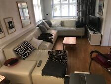 wohnlandschaft u form, weiss, echt Leder