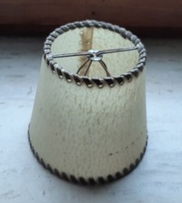 1 von 3 alte Leder Aufstecklampenschirm Klemmschirm Lampenschirm Aufsteckschirm