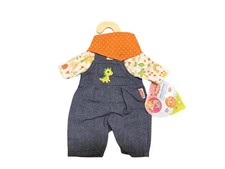 Heless Latzhose Dino Set 28 cm - 35 cm | Puppenkleidung Puppe Zubehör | NEU