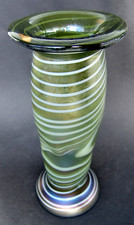 RARE JUGENDSTIL VASE, AUSGEKUGELTE ABRISS KANTE, UMFELD LÖTZ / PALME / KÖNIG