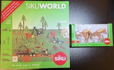 SIKU World 5605 Forst-Set + SIKU Farmer 2491 2 Pferde - Neu (siehe Beschreibung)