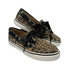 Sperry Top Sider Damen Bootsschuhe/Segelschuhe Leopard und Lack schwarz, NEU