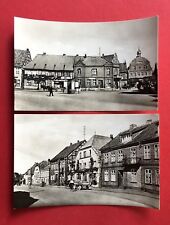 2 x Foto AK REHNA Mecklenburg 1962 Gletzower Strasse, Marktplatz Rathaus ( 40681