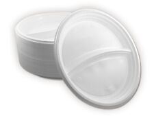 (10,83€/100Stk.) 300x Menüteller 2-geteilt - Picknick Einweg Geschirr - Weiß Neu