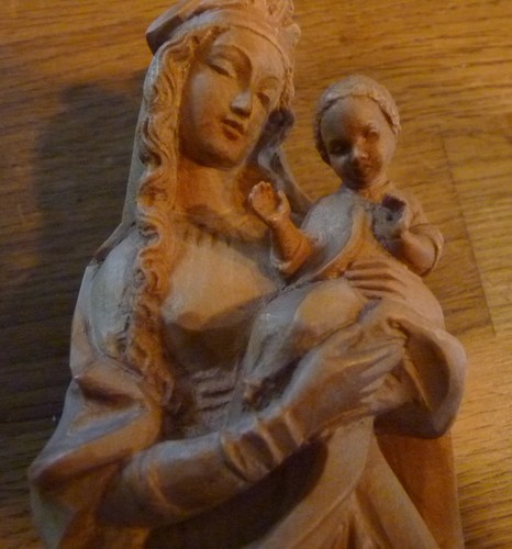 Vintage holzfigur madonna mit - vintage,