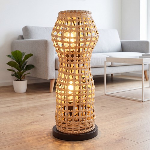 Stehlampe rattan wohnzimmer - stehlampe,