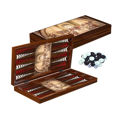 Deluxe holz backgammon set - deluxe,