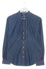 LEIGH & LUCA Langarmhemd Damen Hemd Gr. DE 42 blau Casual-Look