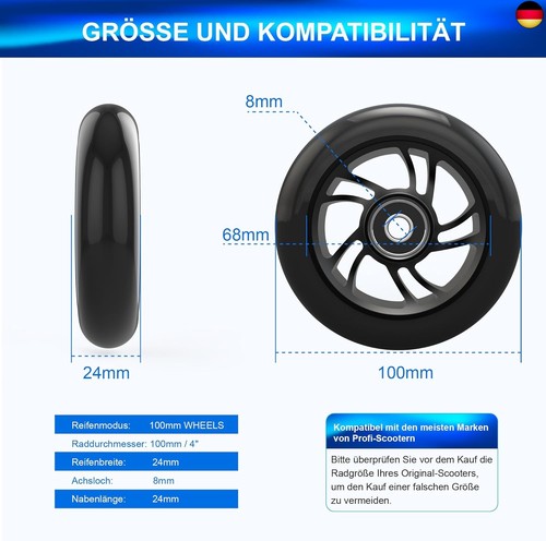 100mm stunt scooter rollen - 100mm,