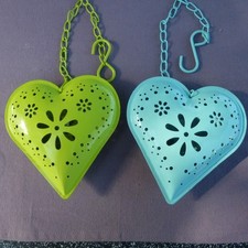 Deko Herzen aus Metall groß 2 Stück