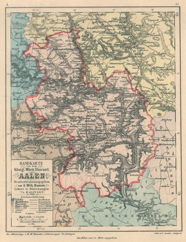 Aalen original farblithografie - aalen,