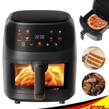 Airfryer 8L Heißluftfritteuse Heißluft Fritteusen Sichtfenster Friteuse 1800W DE