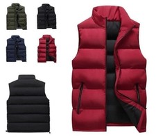 Herren Gefütterte Steppweste Outdoor Body Warm Ärmellose Parka Jacke Weste