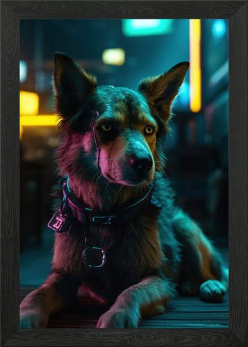 Cyber dog framed wall - framed,