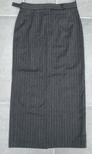 BARISAL Stretch eleganter schmaler Woll Rock Anthrazit Mit Nadelstreifen Gr 38