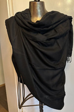 Stola / Schultertuch Tracht Abendmode mit Fransen vielseitig einsetzbar schwarz