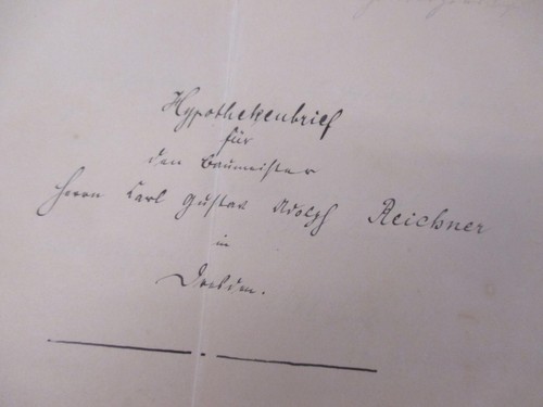 1899 hypothekenbrief für den - hypothekenbrief,