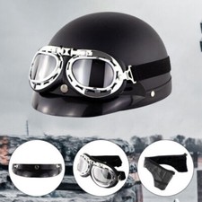 Schwarz Motorrad Helm Retro