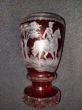 Rubinglas pokal schliffdekor - rubinglas-pokal,,