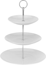 Excellent Etagere Servier-Ständer 3-Etagen Porzellan Weiß Ø16/20/25cm NEU R2373