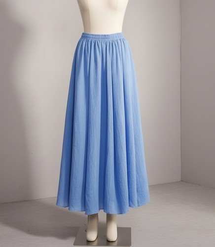 Maxirock blau leinen rock - blau,