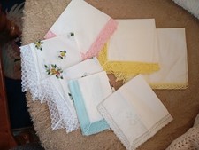 Damen-Taschentücher, Spitzentaschentücher, 2 Stück, Weiss, Unbenutzt