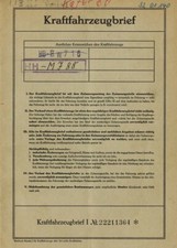 Rarität kfz brief käfer - kfz,